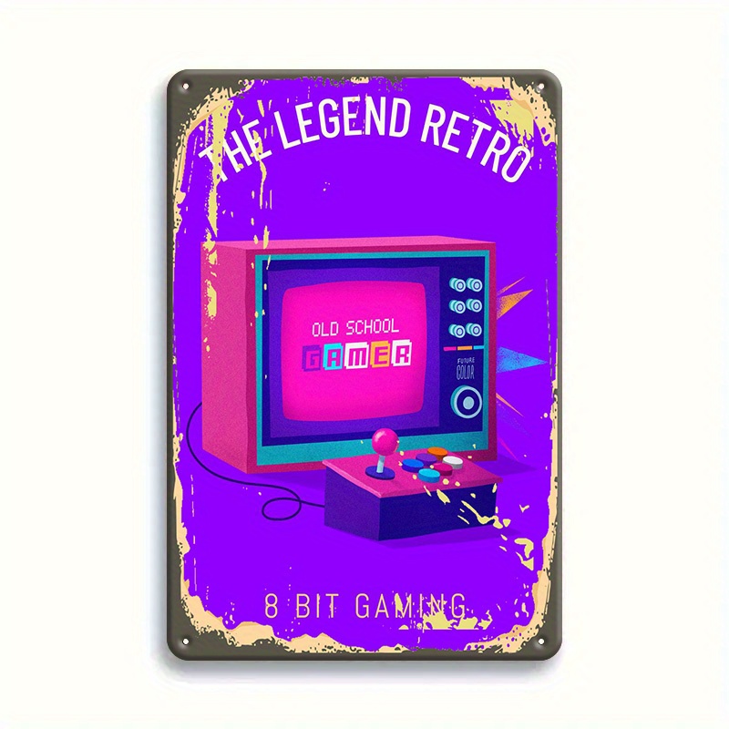 Retro Gaming Lounge - 레트로 8비트 게임 틴 사인 -