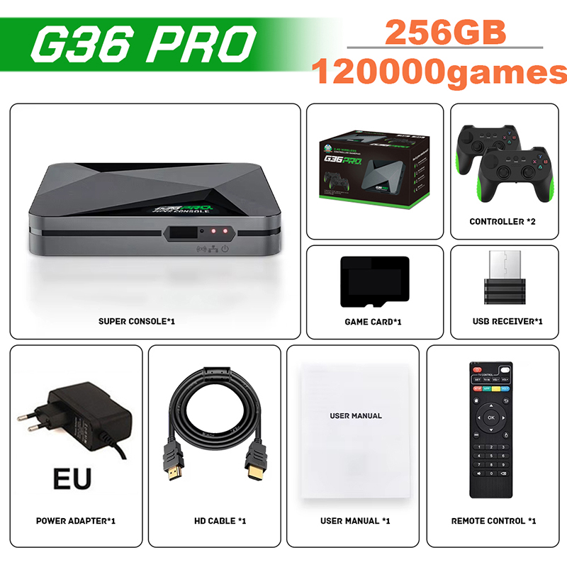 Retro Gaming Tv Box - 슈퍼 G36 프로 게임 콘솔 256G