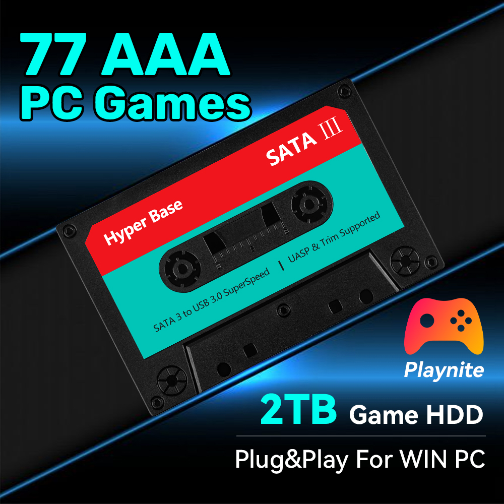 Retro Gaming Ps2 - 2TB 게임 하드 드라이브, 77개의 AAA