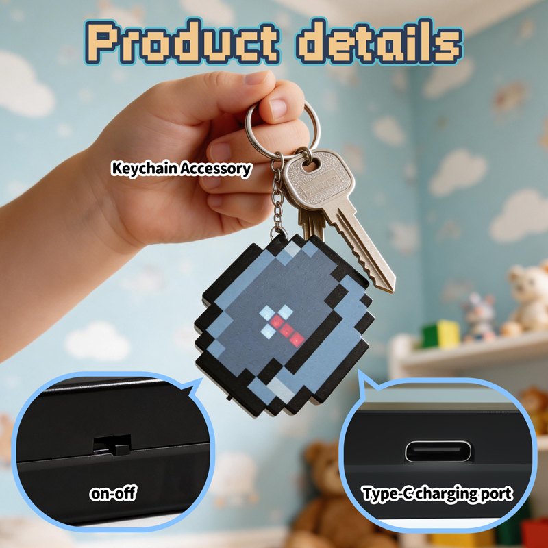 Retro Gaming Accessories - 2026 신형 충전식 픽셀 나침반 열쇠고리