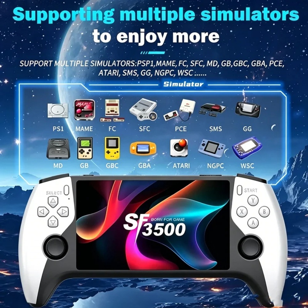 Retro Gaming Gadgets - SF3500 5인치 휴대용 게임 콘솔 (PS1,