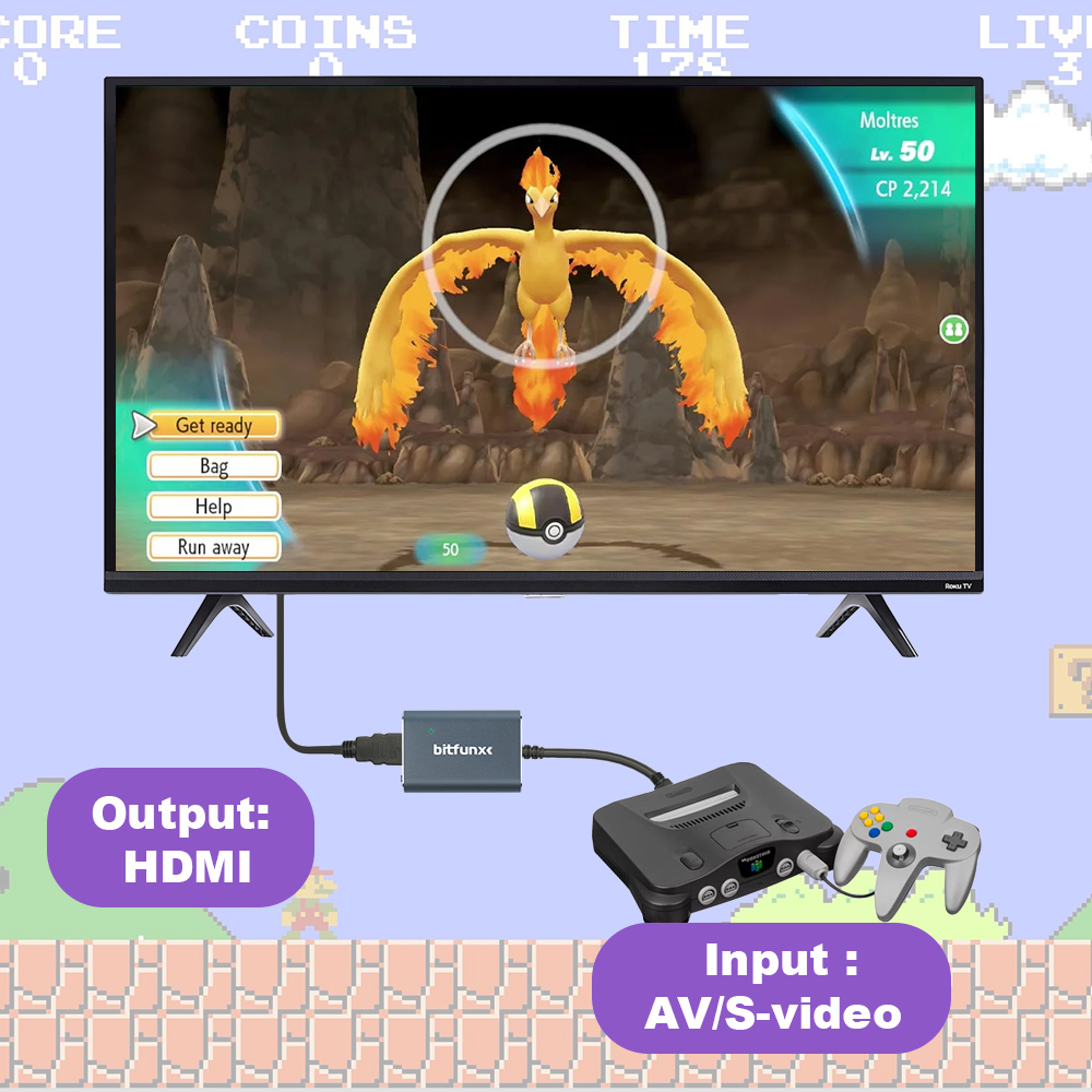 Bitfunx 720P Svideo/AV-HDMI 어댑 - Retro Gaming Mobile 리뷰 및 가격