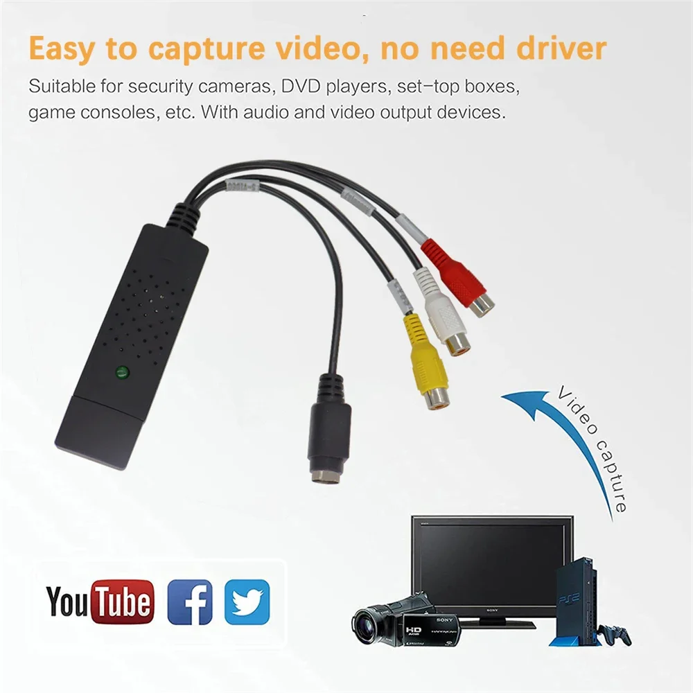 USB2.0 오디오 비디오 캡처 카드 TV 튜너 VHS - Composite Rca Cable 리뷰 및 가격