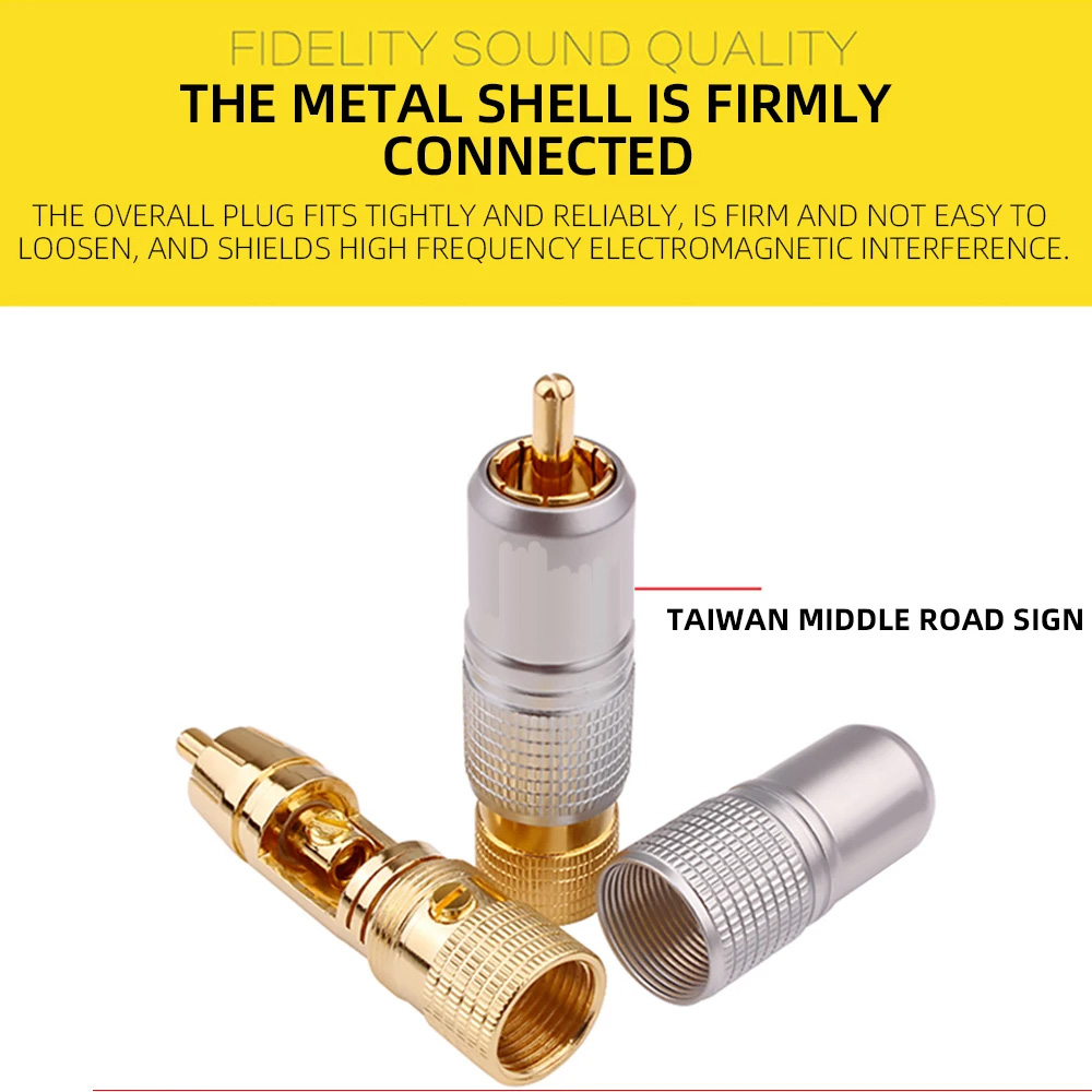 4pcs Hifi 24K 골드 도금 RCA 플러그 오디 - Composite Rca Cable 리뷰 및 가격